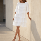 Florence Tiered Ruffle Midi Dress – Pink