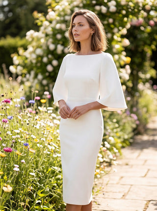 Juliette Flutter-Sleeve Midi Dress