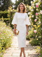 Juliette Flutter-Sleeve Midi Dress – product view