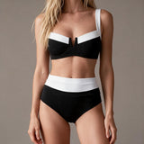 Riviera Colourblock High-Waist Bikini Set