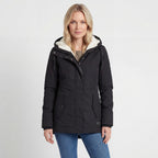 Tessa Quilted Fleece-Lined Coat – Black