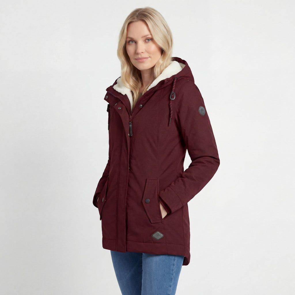Tessa Quilted Fleece-Lined Coat – Black