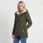 Tessa Quilted Fleece-Lined Coat – Black