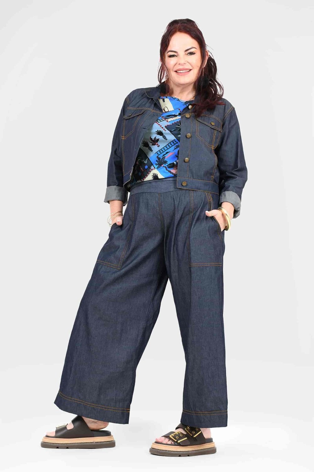 Gemma Soft Denim Straight Leg Pants - Aurelia Sun