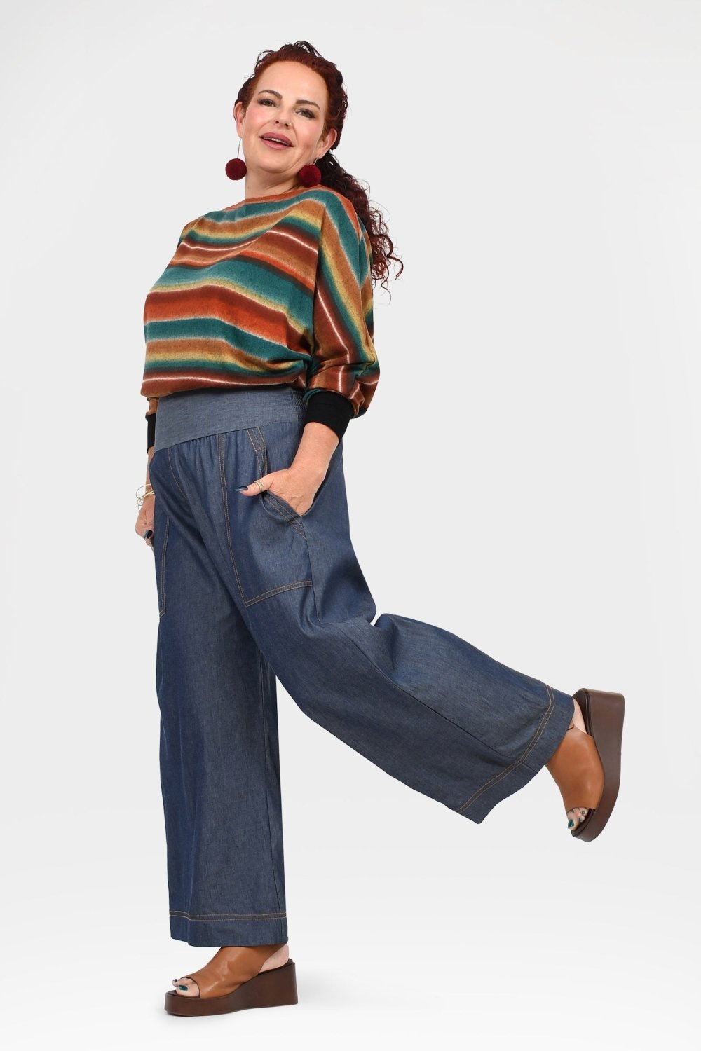 Gemma Soft Denim Straight Leg Pants - Aurelia Sun