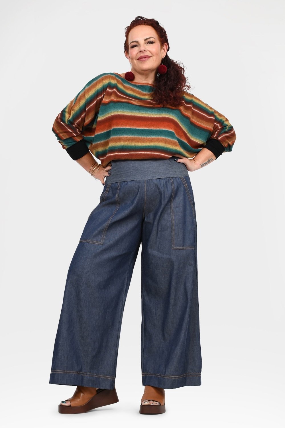 Gemma Soft Denim Straight Leg Pants - Aurelia Sun