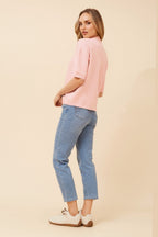 Gilbert Short Sleeve Knit Pullover - Aurelia Sun