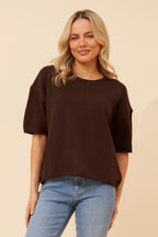Gilbert Short Sleeve Knit Pullover - Aurelia Sun