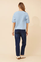 Gilbert Short Sleeve Knit Pullover - Aurelia Sun