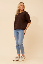 Gilbert Short Sleeve Knit Pullover - Aurelia Sun