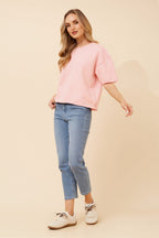 Gilbert Short Sleeve Knit Pullover - Aurelia Sun
