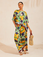Hibiscus Satin Batwing Top by Aurelia Sun