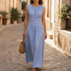Riviera Striped Wrap Maxi Dress – Blue/White