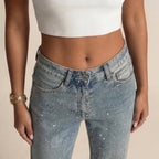 Women's Sparkle Straight-Leg Jeans – Blue