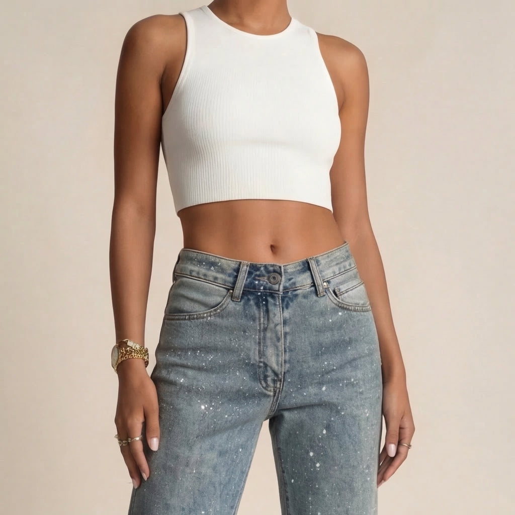 Women's Sparkle Straight-Leg Jeans – Blue