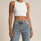 Women's Sparkle Straight-Leg Jeans – Blue