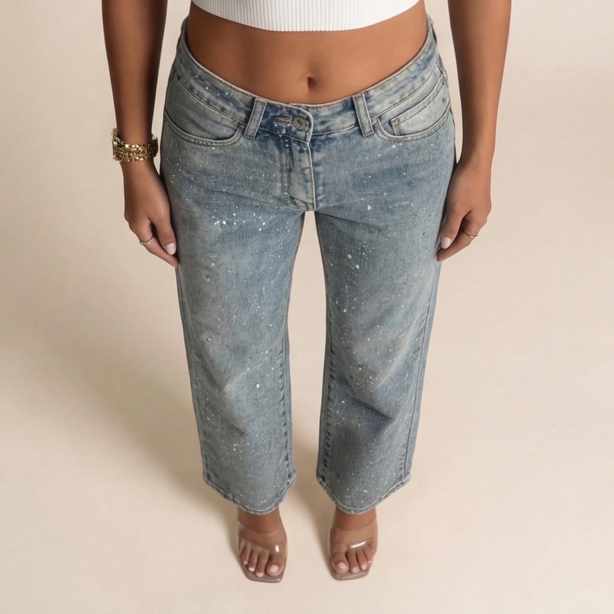 Women's Sparkle Straight-Leg Jeans – Blue