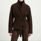 Marielle Suede Wrap Jacket