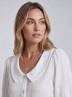 Women's Loose Short-Sleeve Blouse – White