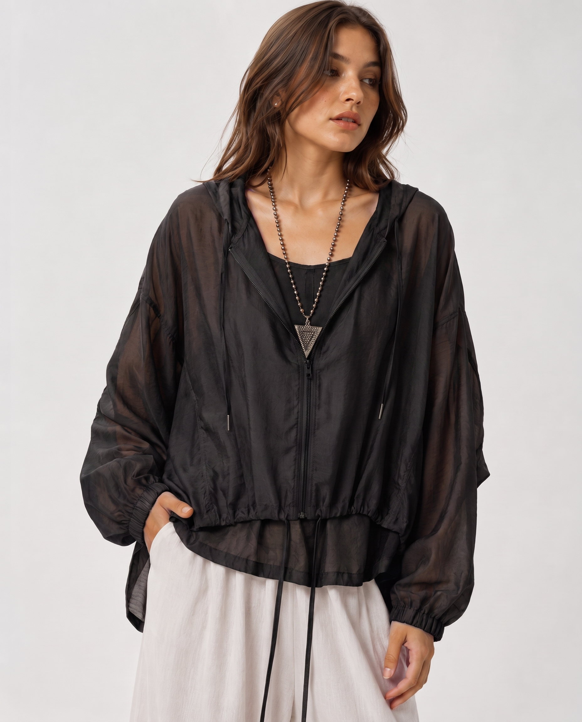 Aurelia Sun Breezy Hooded Zip Jacket – Black, AU 8