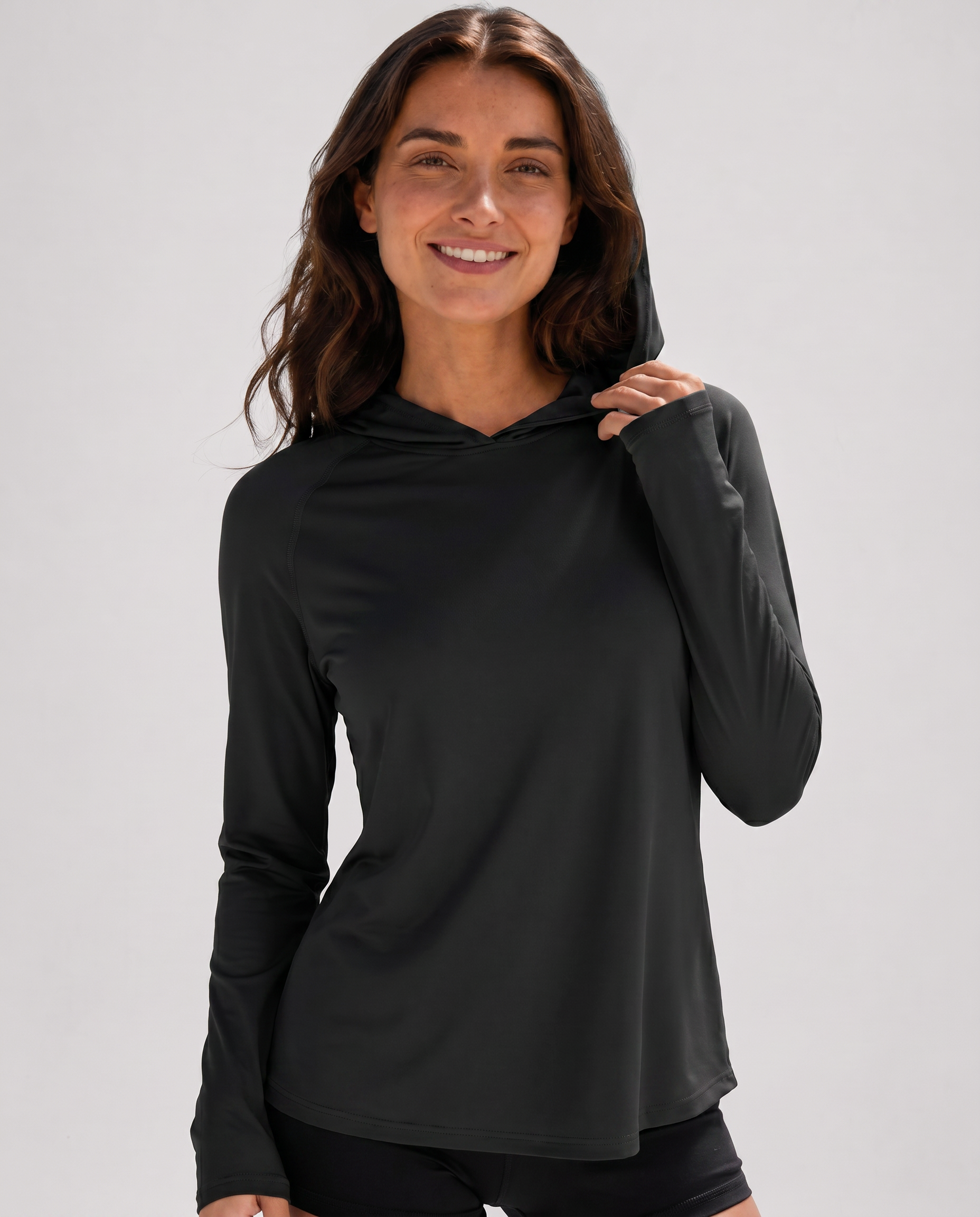 Aurelia Sun Ponytail Sun Hoodie – Black, AU 8