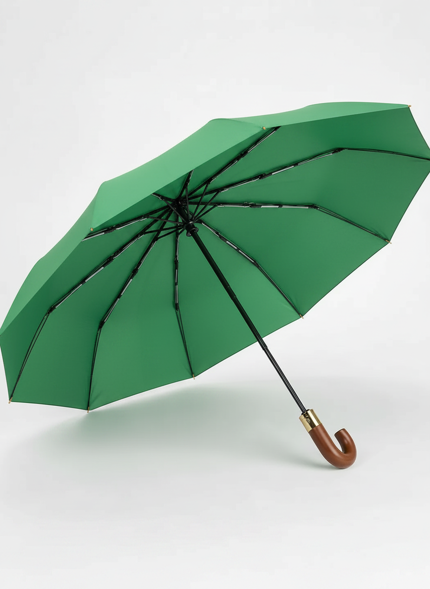 Aurelia Sun Curved Handle Sun Umbrella – Green