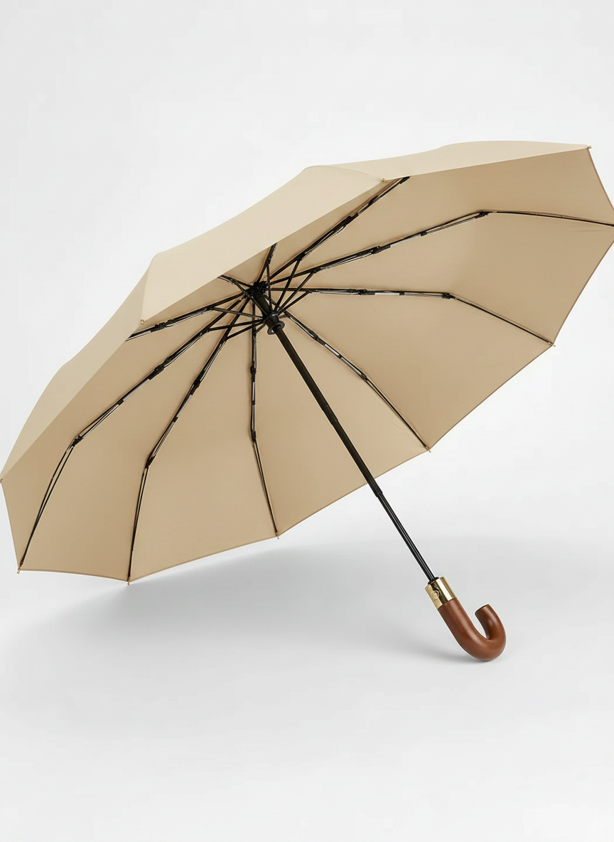 Aurelia Sun Curved Handle Sun Umbrella – Beige