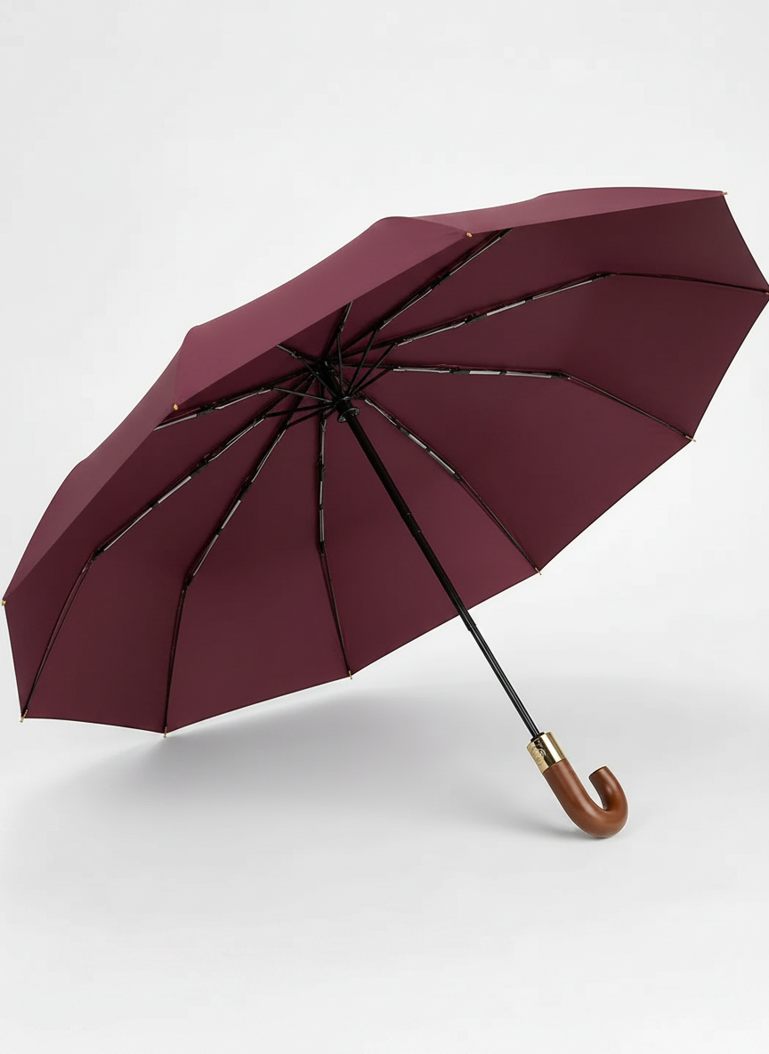 Aurelia Sun Curved Handle Sun Umbrella – Burgundy