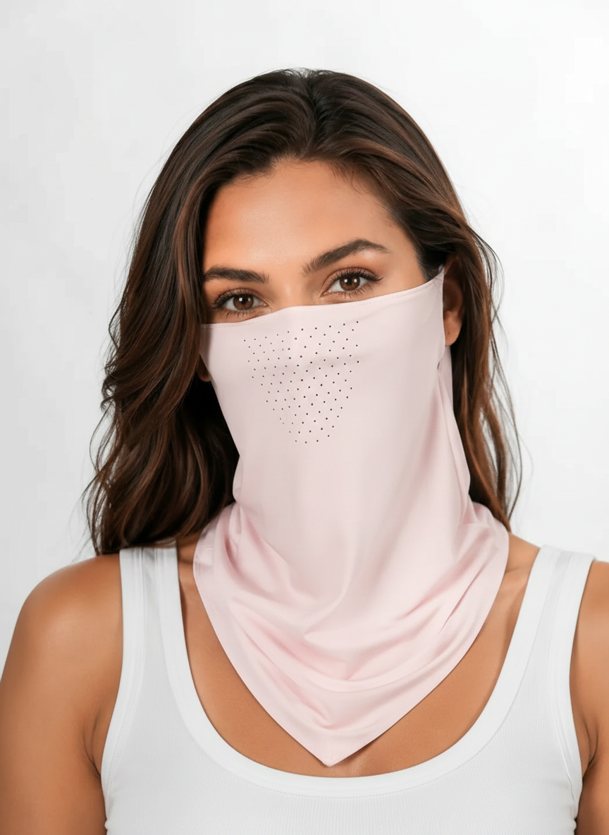 Aurelia Sun Ear Loop Face Veil – Pink