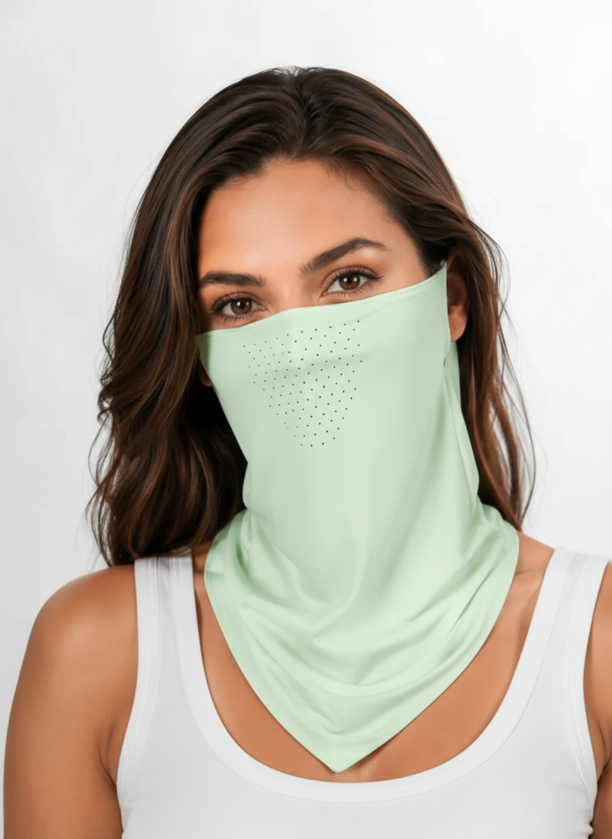 Aurelia Sun Ear Loop Face Veil – Light Green