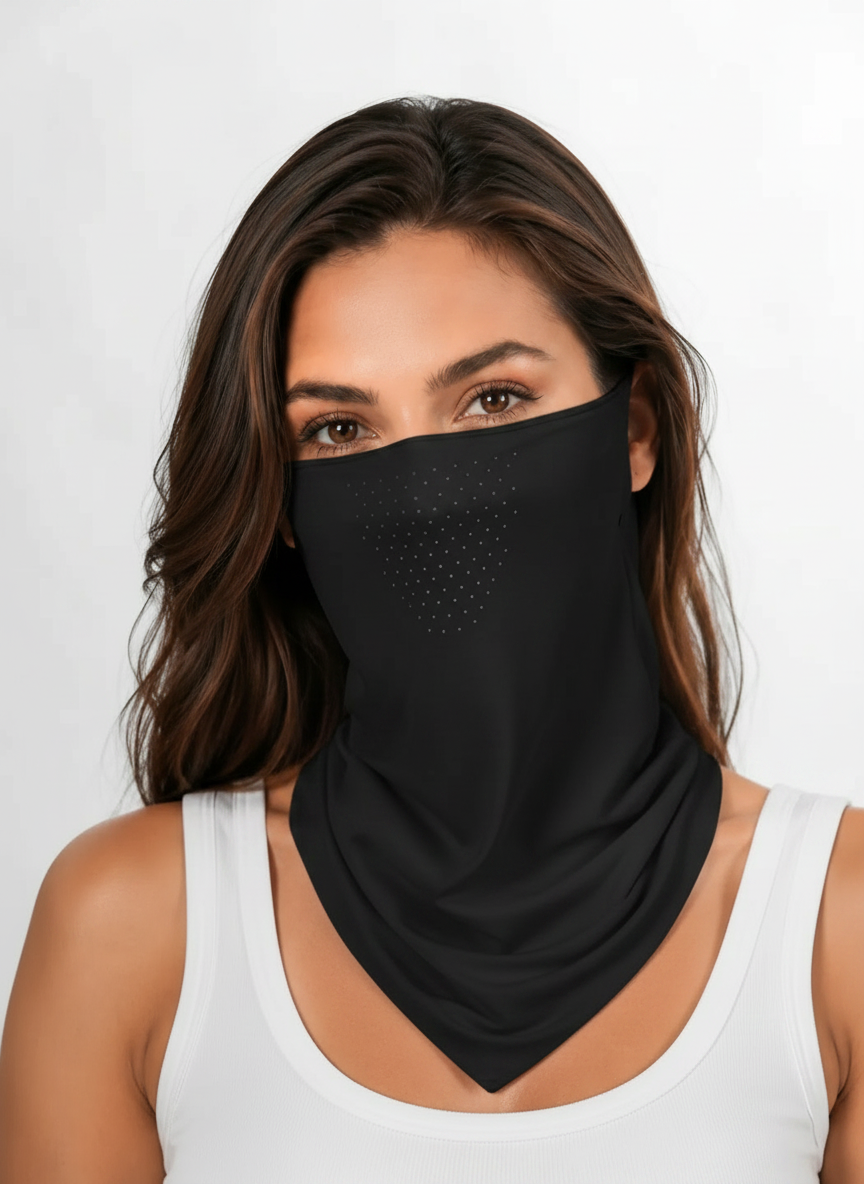 Aurelia Sun Ear Loop Face Veil – Black