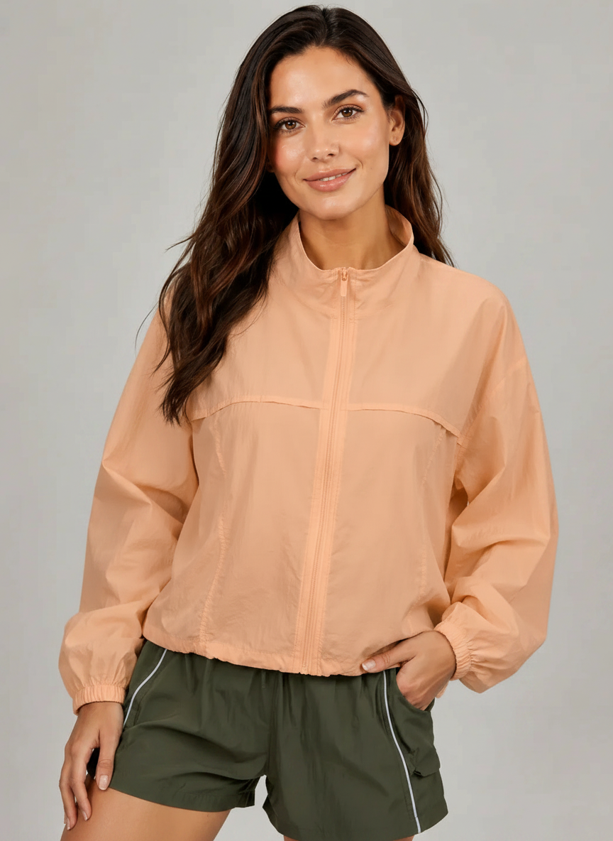 Aurelia Sun Lightweight Zip Jacket – Peachy Orange, AU 8