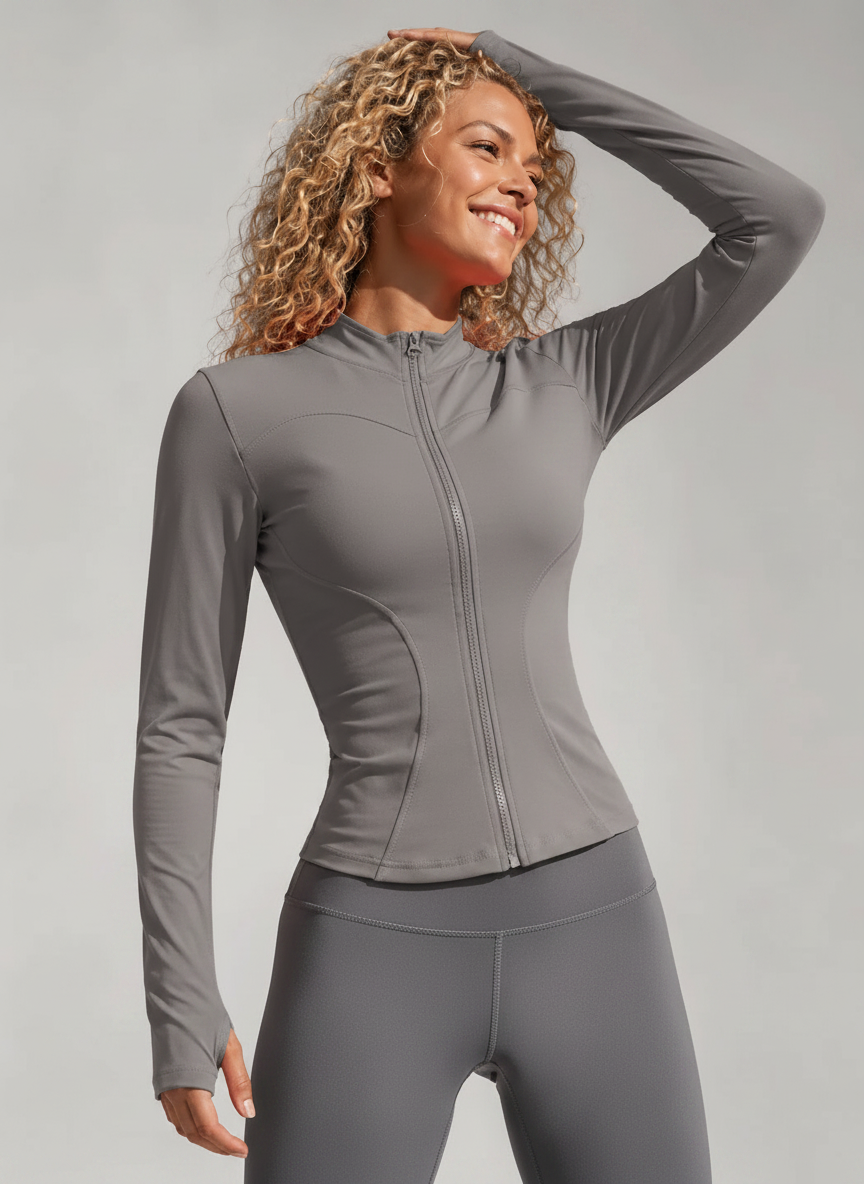 Aurelia Sun Sculpt Zip Jacket – Grey, AU 8