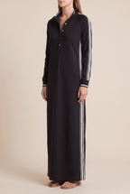 Harper Contrast Trim Sweatshirt Maxi Dress in Black by Aurelia Sun