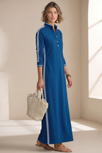 Harper Contrast Trim Sweatshirt Maxi Dress in White by Aurelia Sun