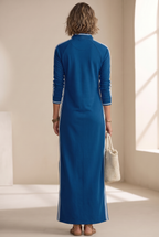 Harper Contrast Trim Sweatshirt Maxi Dress in White by Aurelia Sun