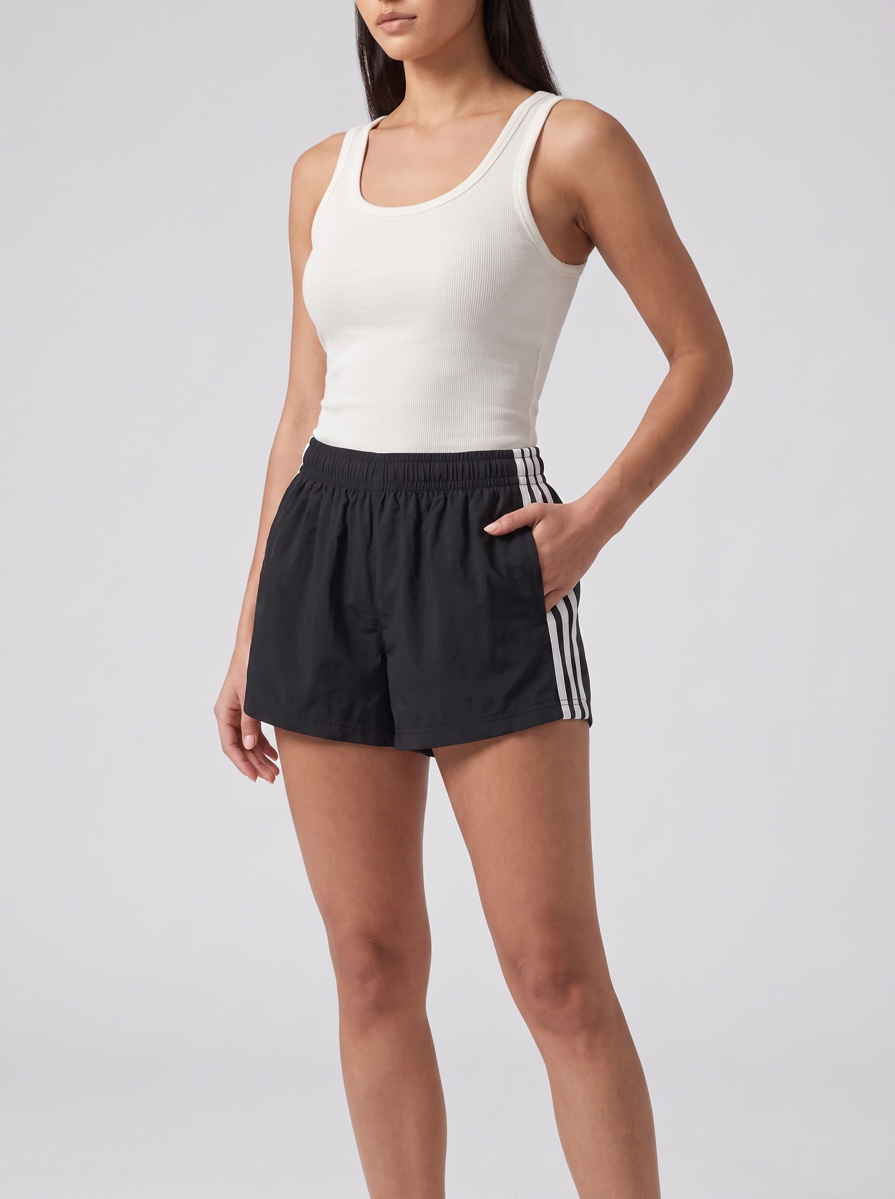 Women's High-Waist Athletic Shorts – Black