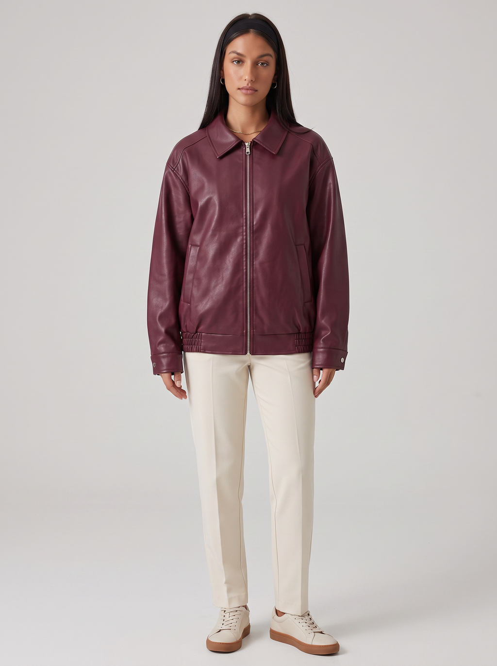 Oversized Faux Leather Jacket