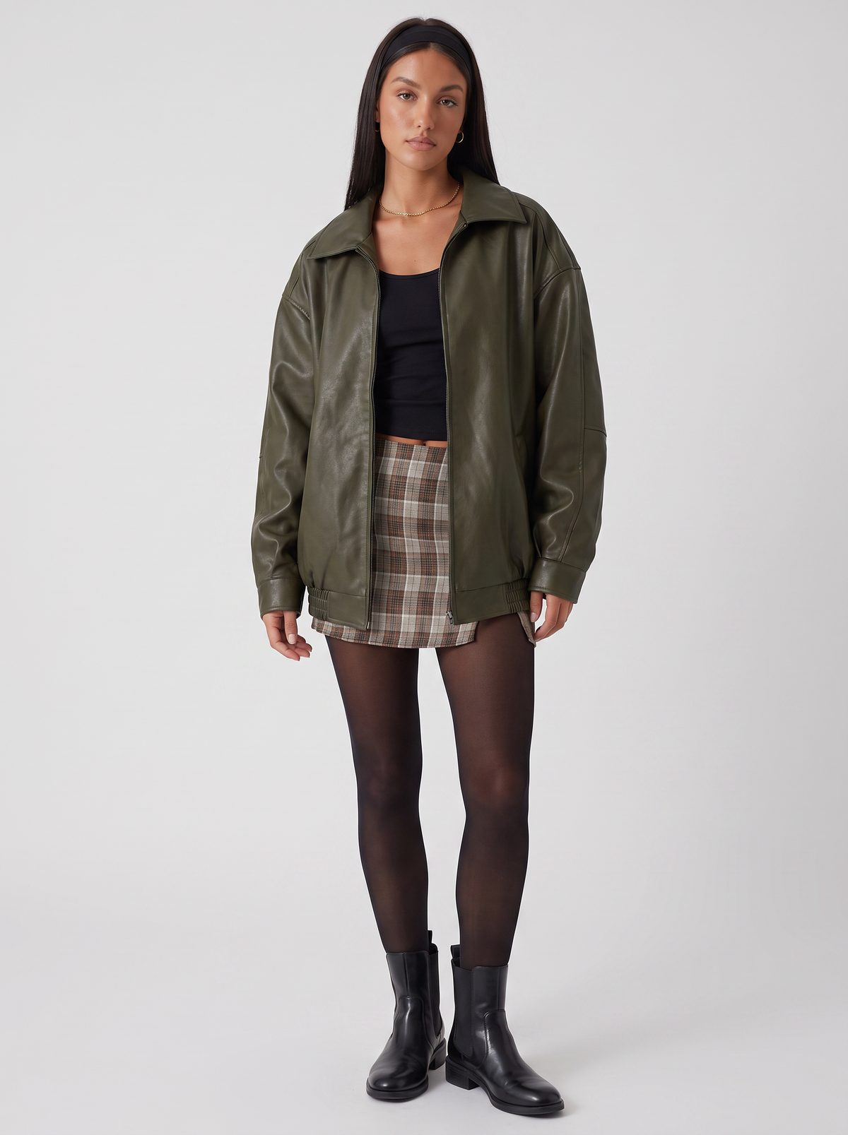 Oversized Faux Leather Jacket
