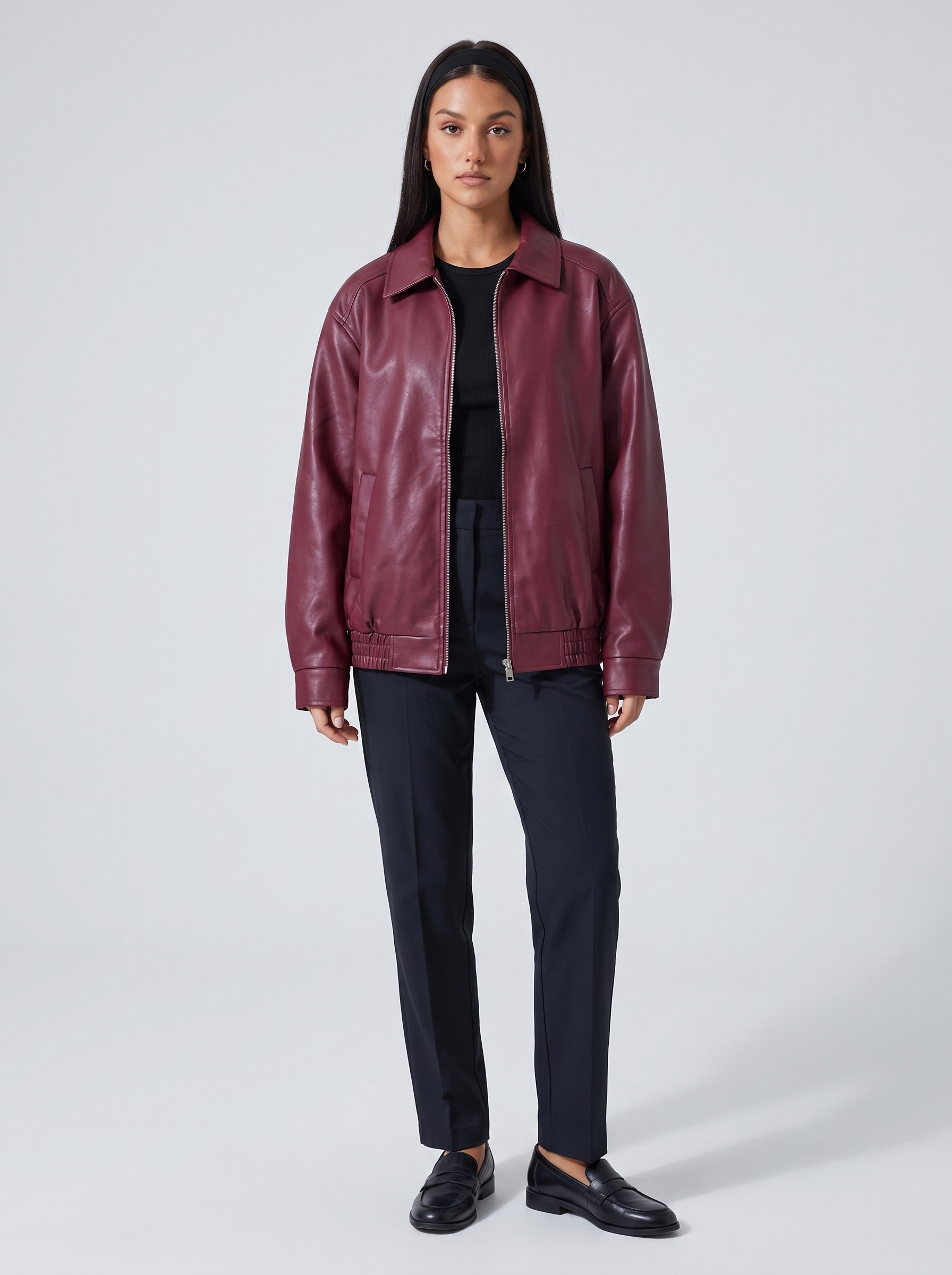 Oversized Faux Leather Jacket