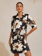 Santorini Scenic Satin Midi Shirt Dress by Aurelia Sun