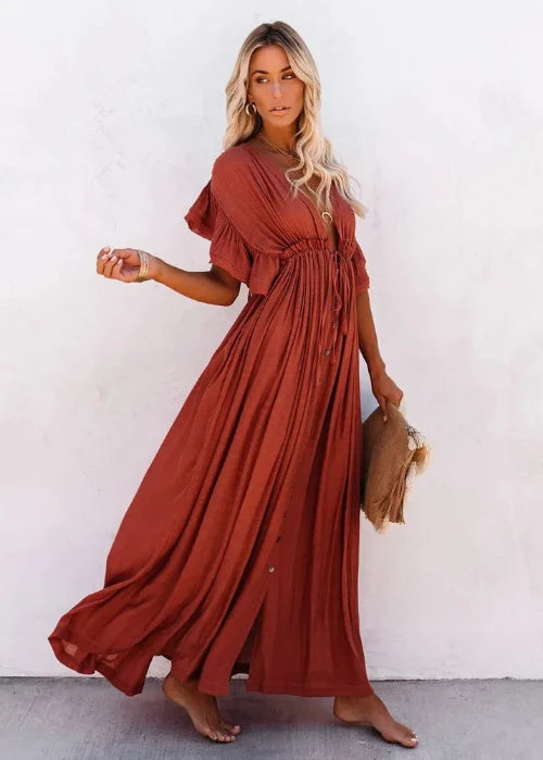 Holly Brick Drawstring Cover-Up