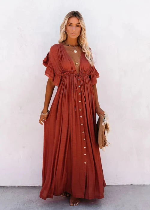 Holly Brick Drawstring Cover-Up