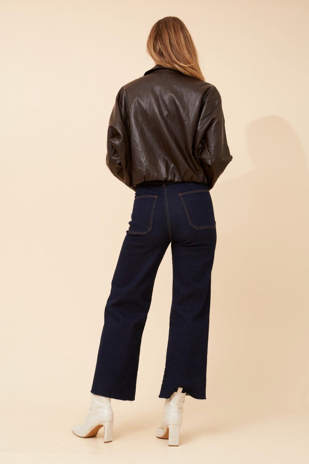 Hughie Vegan Leather Jacket - Aurelia Sun