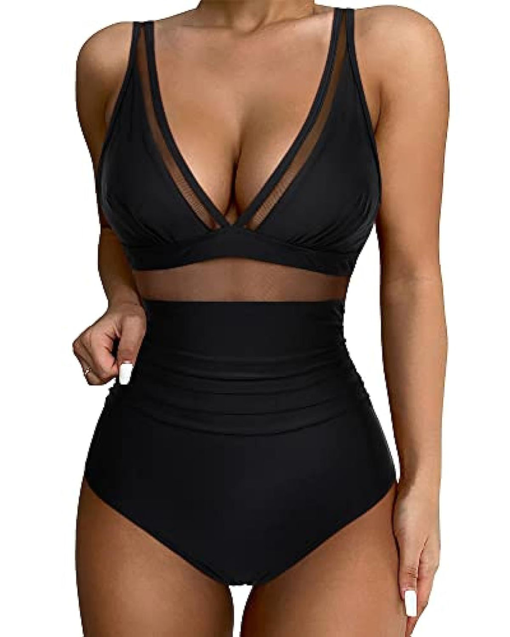 Allegra Mesh Panel One Piece Swimsuit in Red by Aurelia Sun