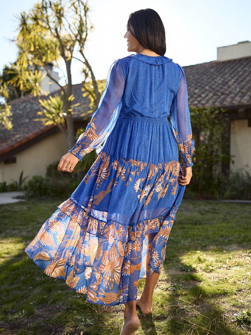 Jungle Butterfly Chiffon Maxi Dress by Aurelia Sun