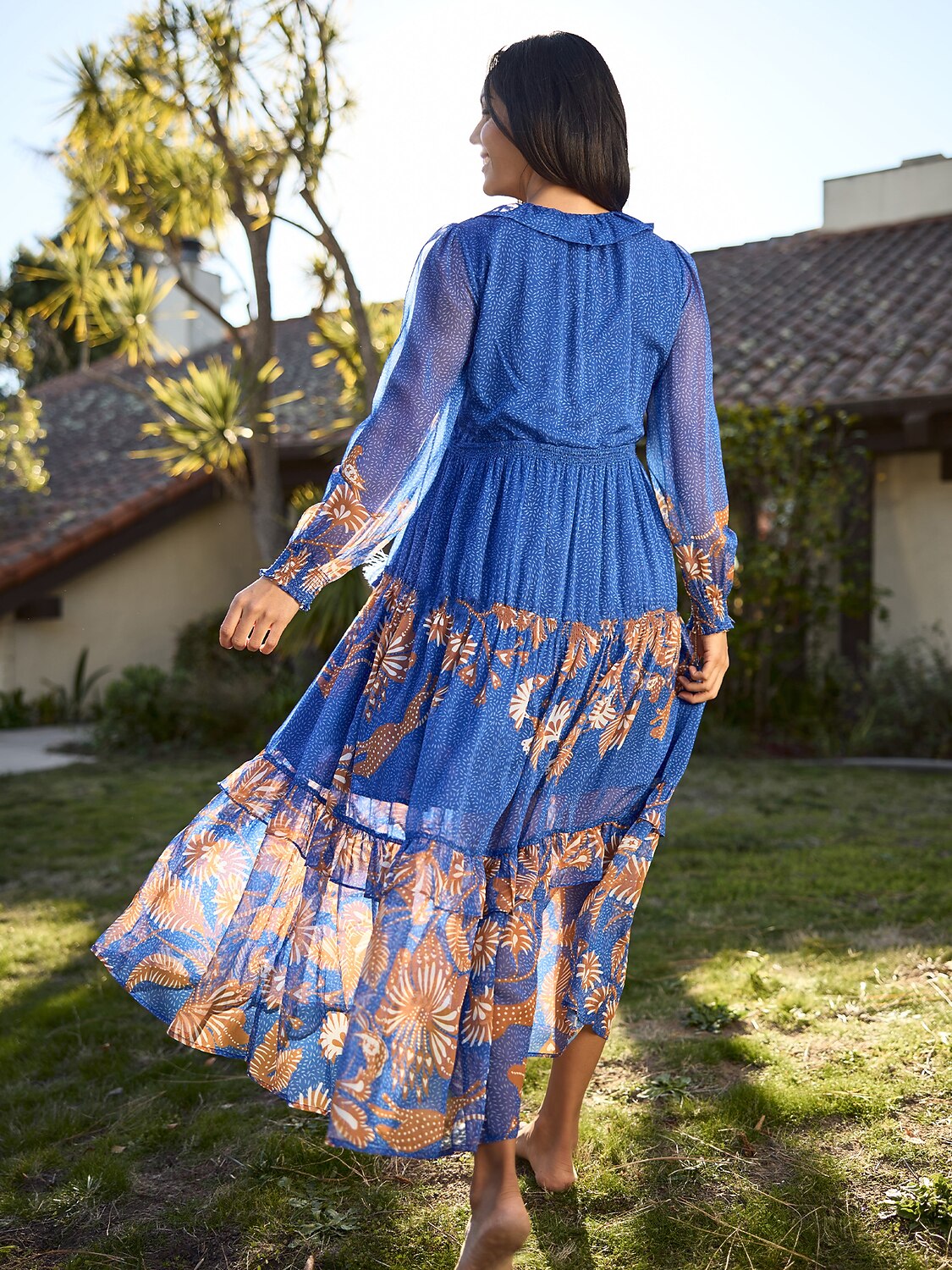 Jungle Butterfly Chiffon Maxi Dress by Aurelia Sun