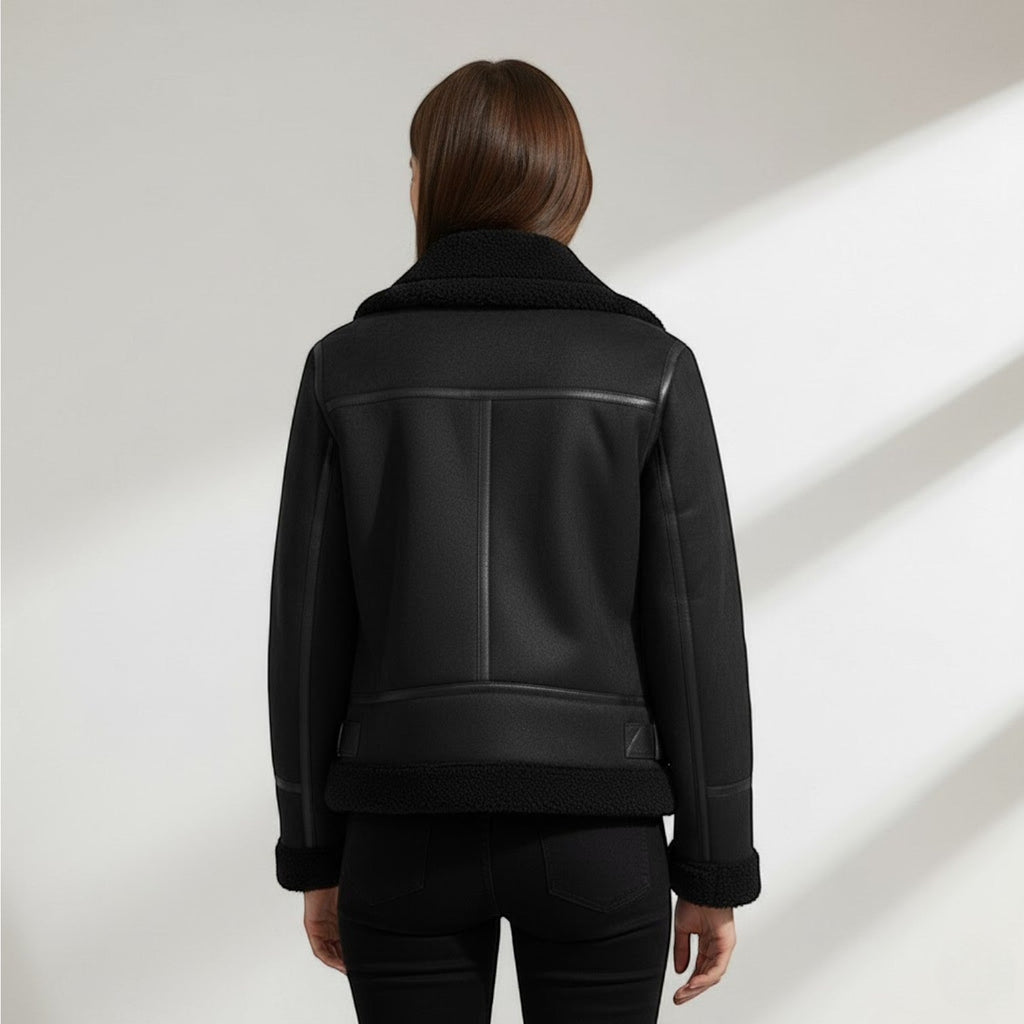 Sloane Structured Suede Jacket – Black