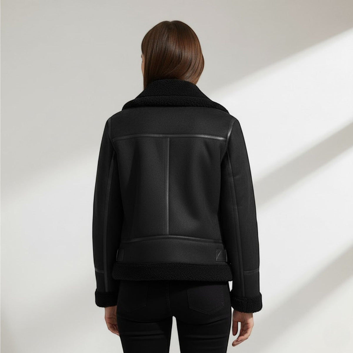Sloane Structured Suede Jacket – Black
