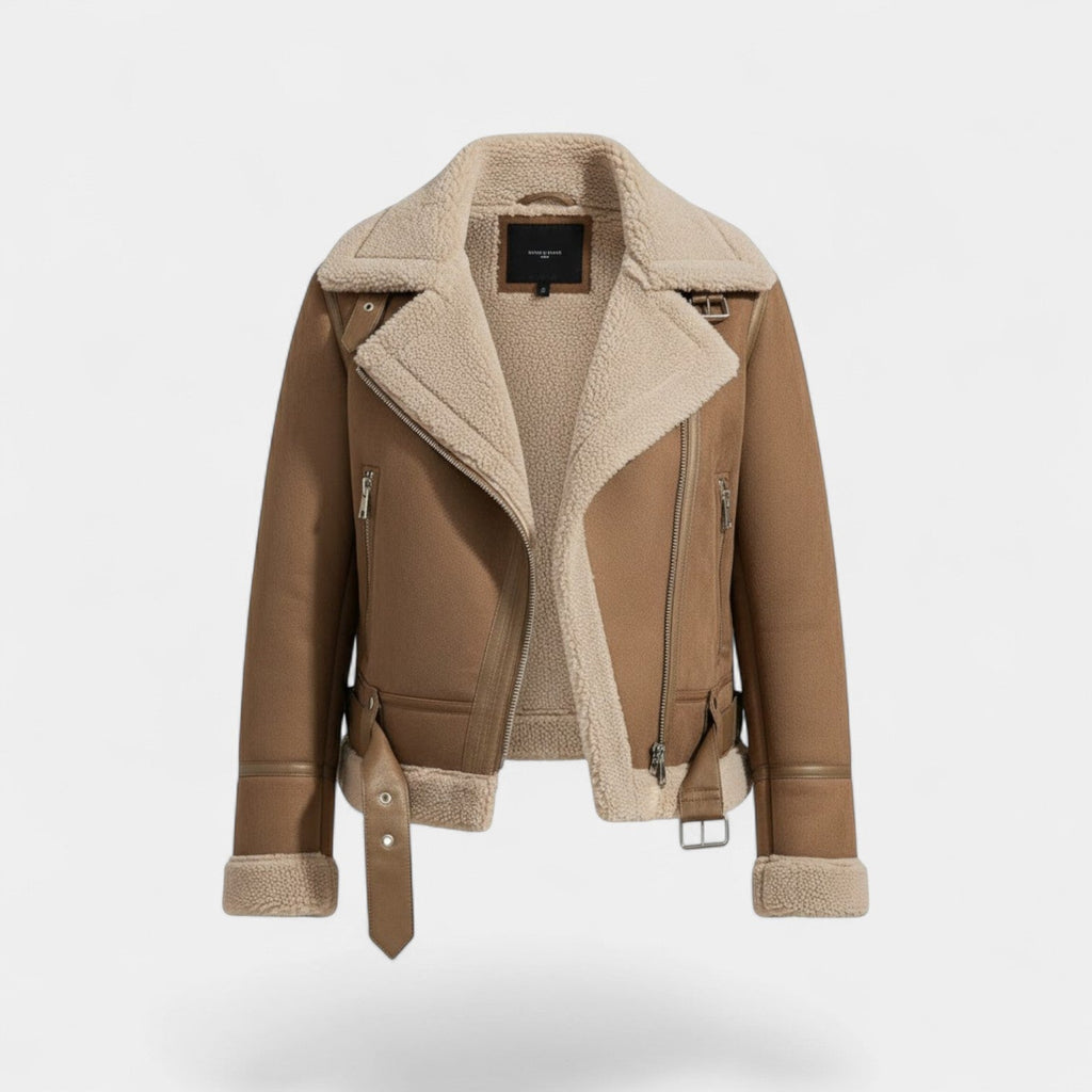 Sloane Structured Suede Jacket – Brown